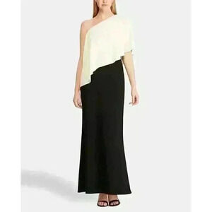 NEW! Lauren Ralph Lauren Women's 8 Colorblock One-Shoulder Gown NWT $210
